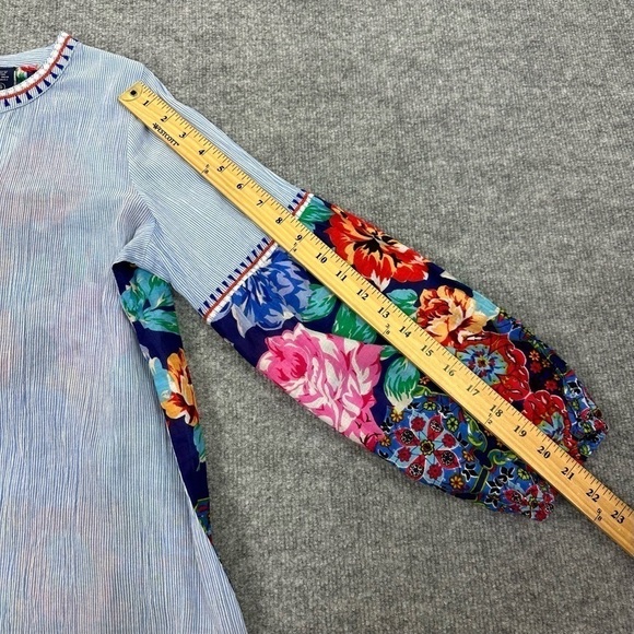 LIFE STYLE Sz S Mini Stripe and Floral Keyhole Top NWT - Picture 5 of 11